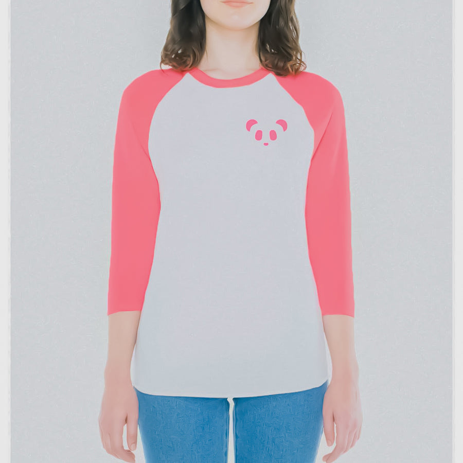 Unisex 3/4 Sleeve Pink Raglan Tee