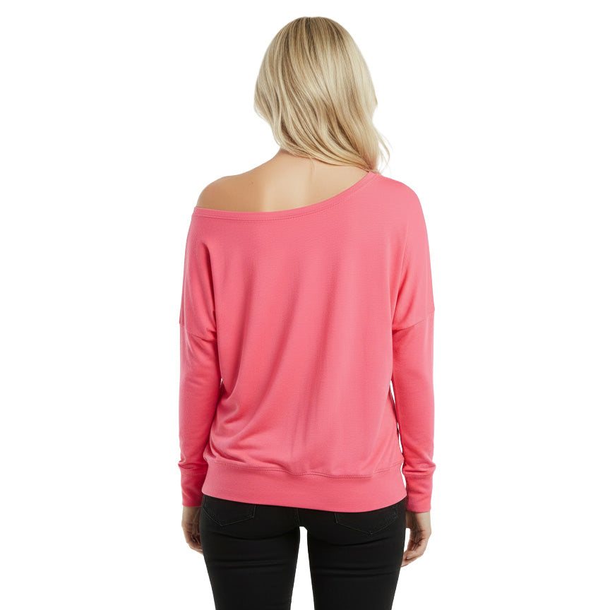 Ladies' Flowy Long Sleeve Off Shoulder Tee
