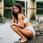 Dulce Tank Top with High Waisted Bottom Crouch Pose