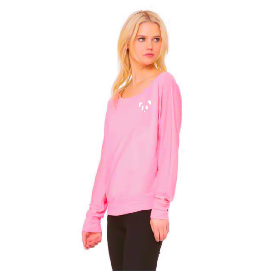 Ladies' Flowy Long Sleeve Off Shoulder Tee Side View