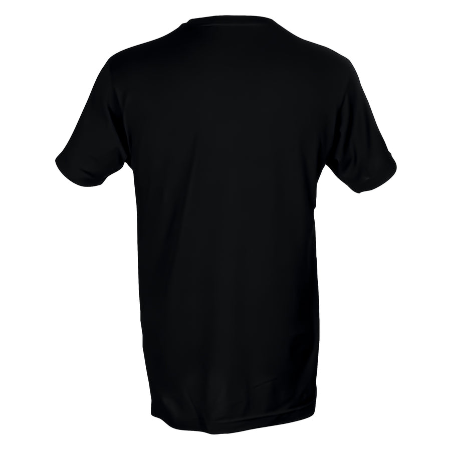 Unisex Fine Jersey Black Tee Rear View