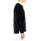 Unisex Thick Knit Black Rugby Shirt Side View