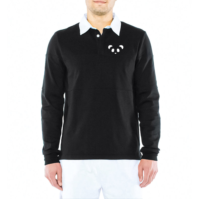 Unisex Thick Knit Black Rugby Shirt